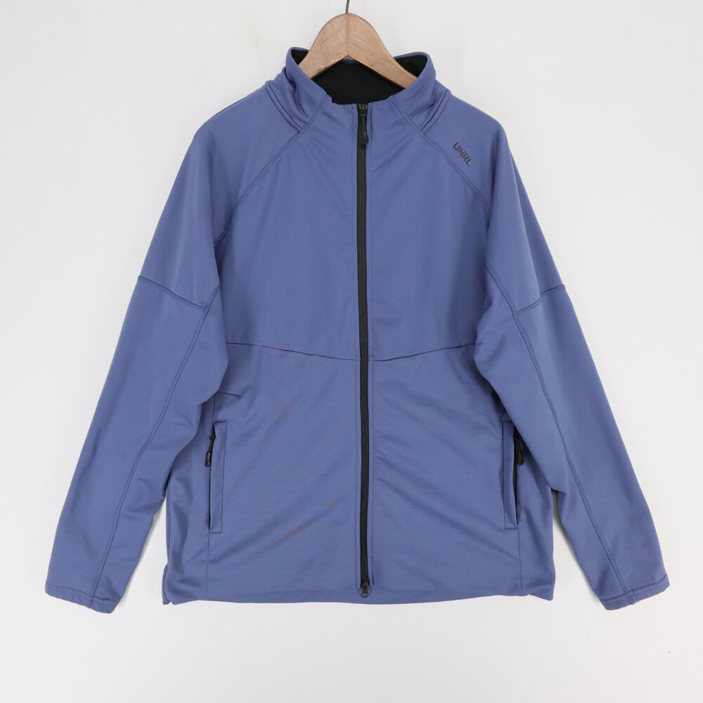 UNRL Jacket Mens XL Blue Softshell Full Zip Athletic Performance Stretch